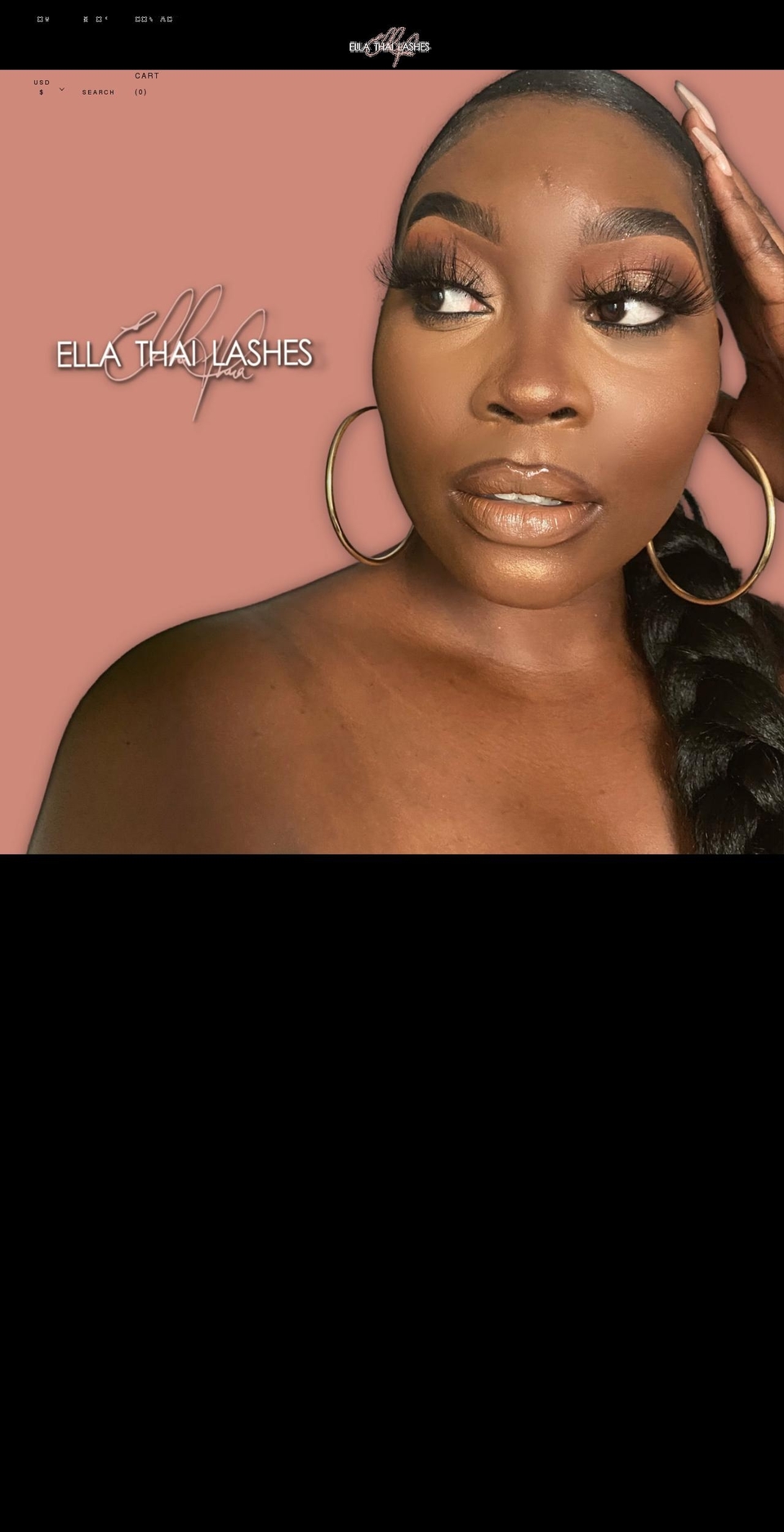 ellathailashes.com shopify website screenshot