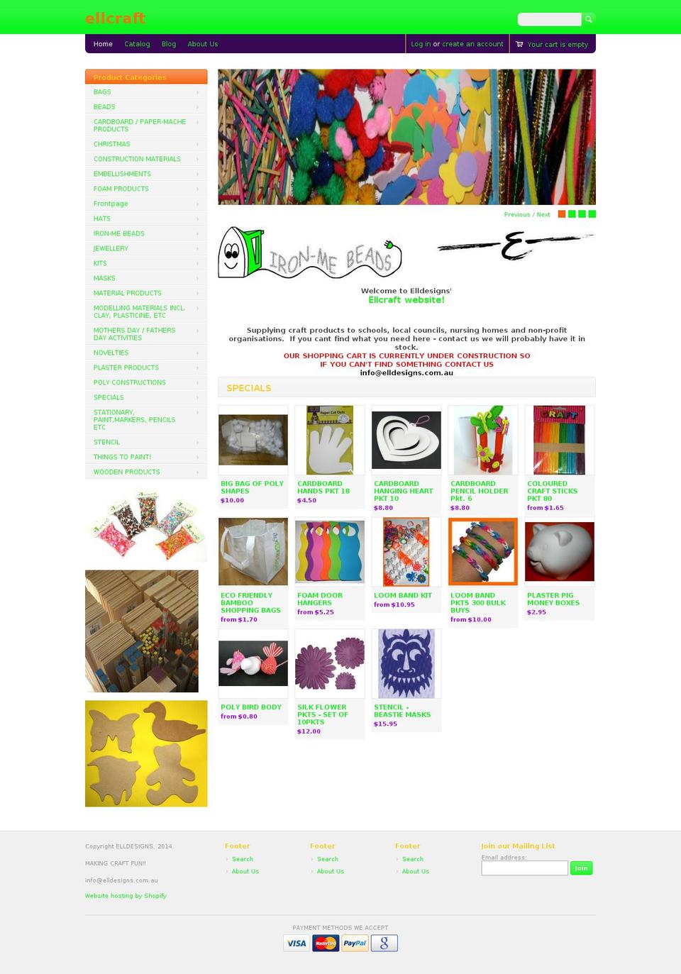 ellcraft.com — Shopify storefront screenshot