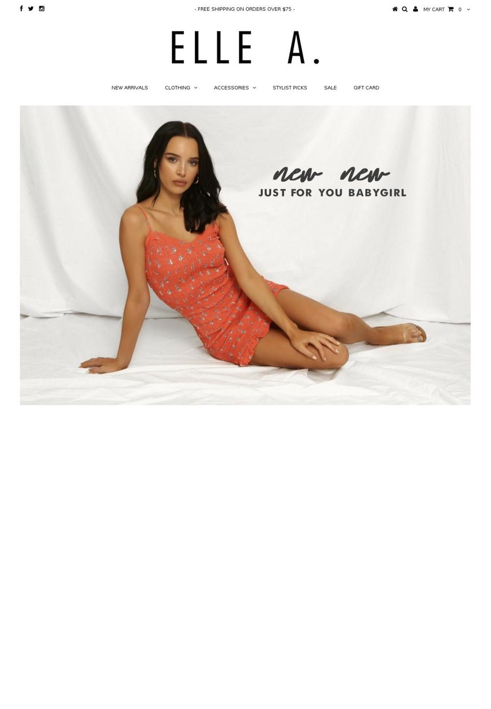 elleaclothing.com — Shopify storefront screenshot