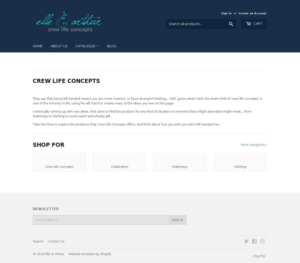 elleandarthur.com shopify website screenshot