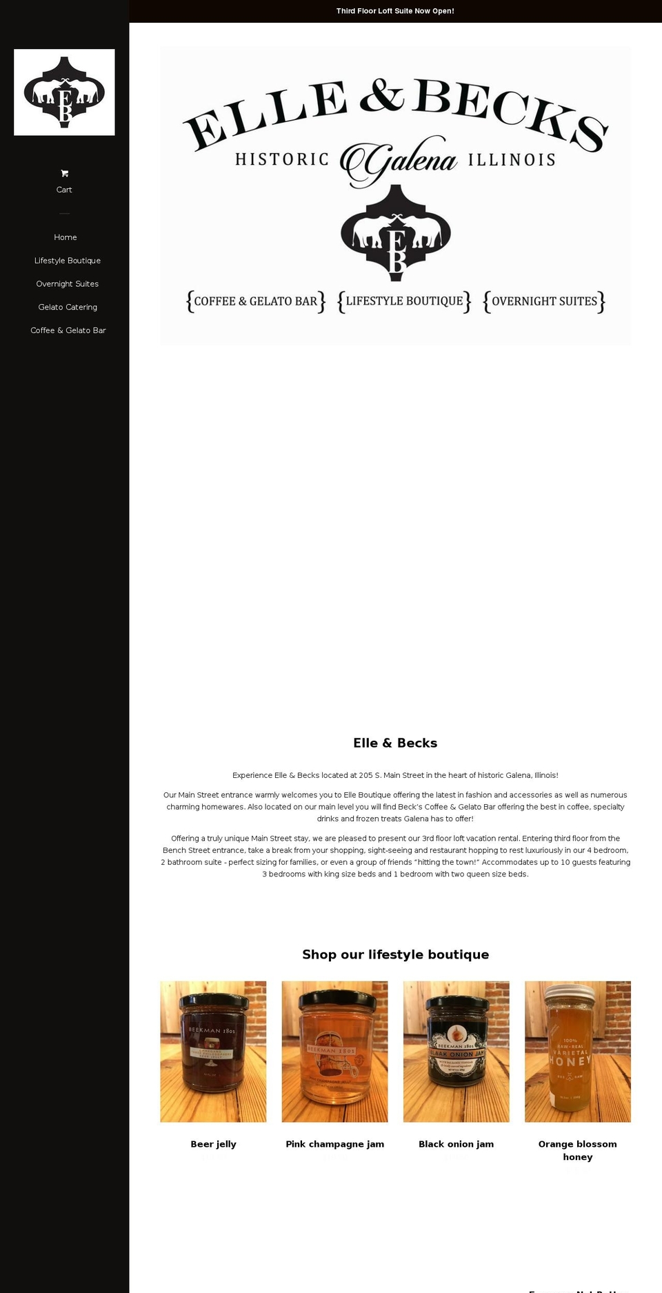 elleandbecks.com — Shopify storefront screenshot