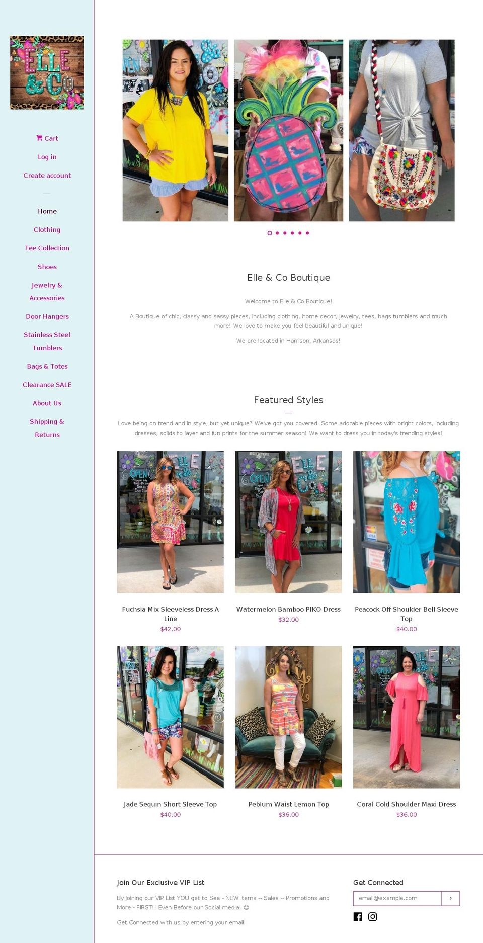 elleandcoboutique.com shopify website screenshot