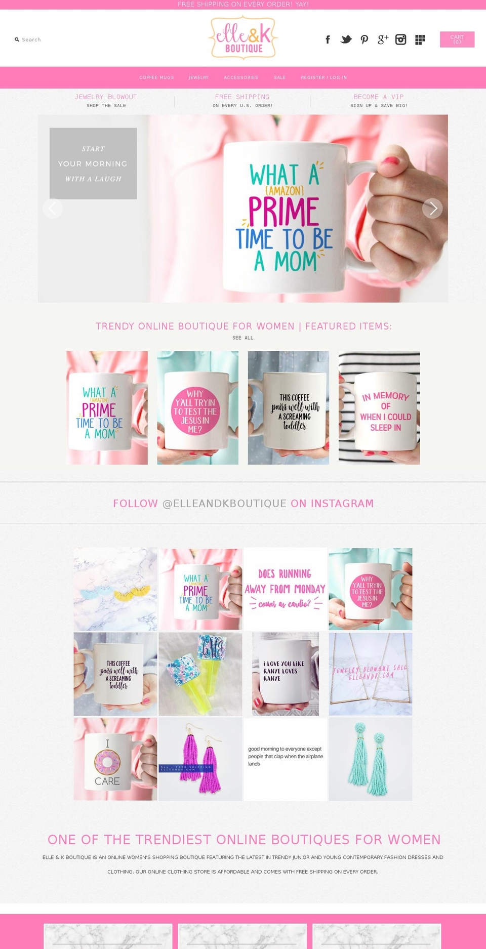 elleandkboutique.com — Shopify storefront screenshot