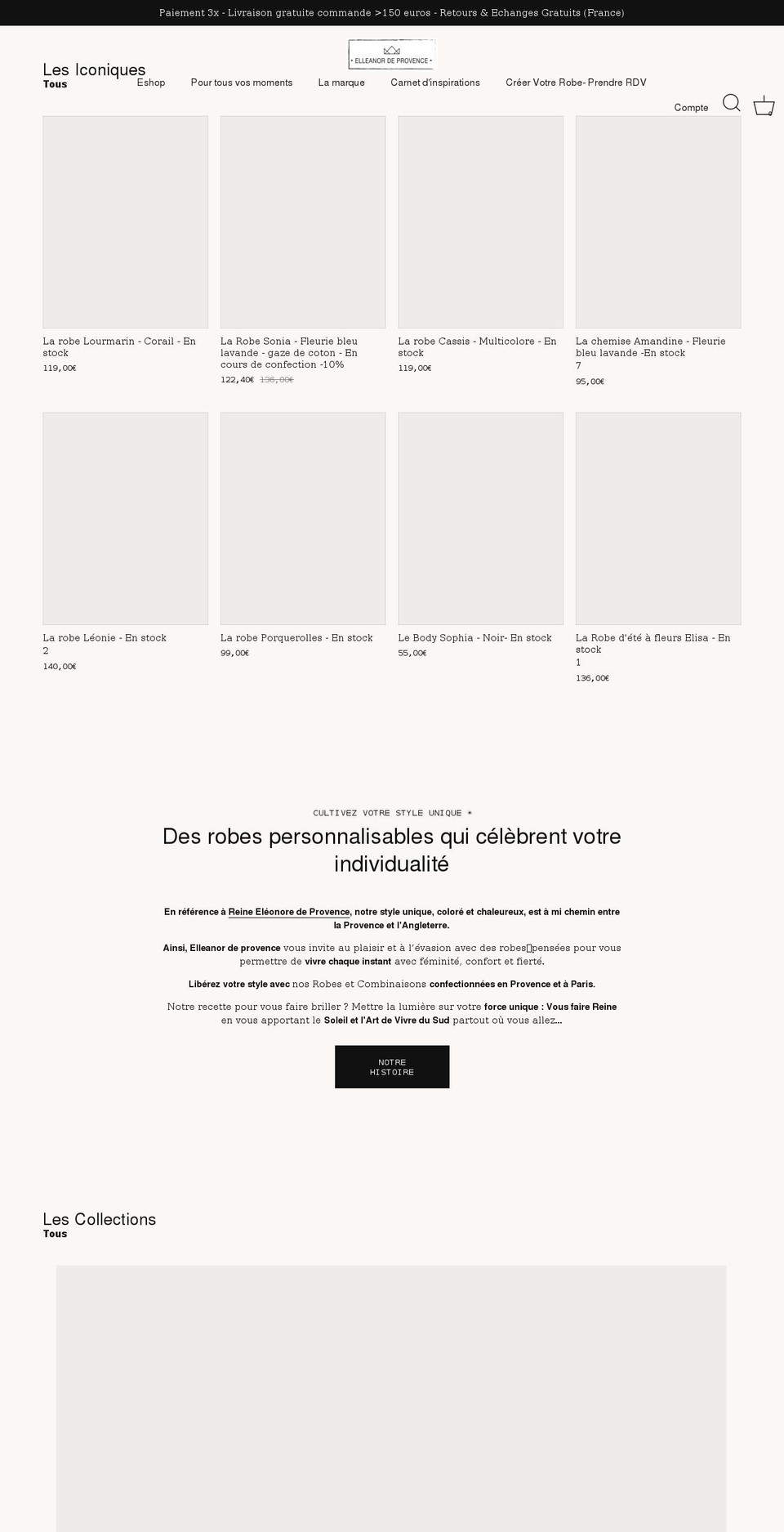 elleanor-de-provence.com shopify website screenshot