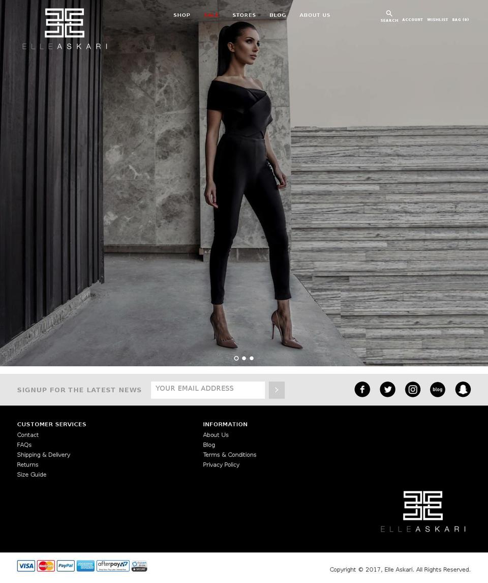 elleaskari.com shopify website screenshot