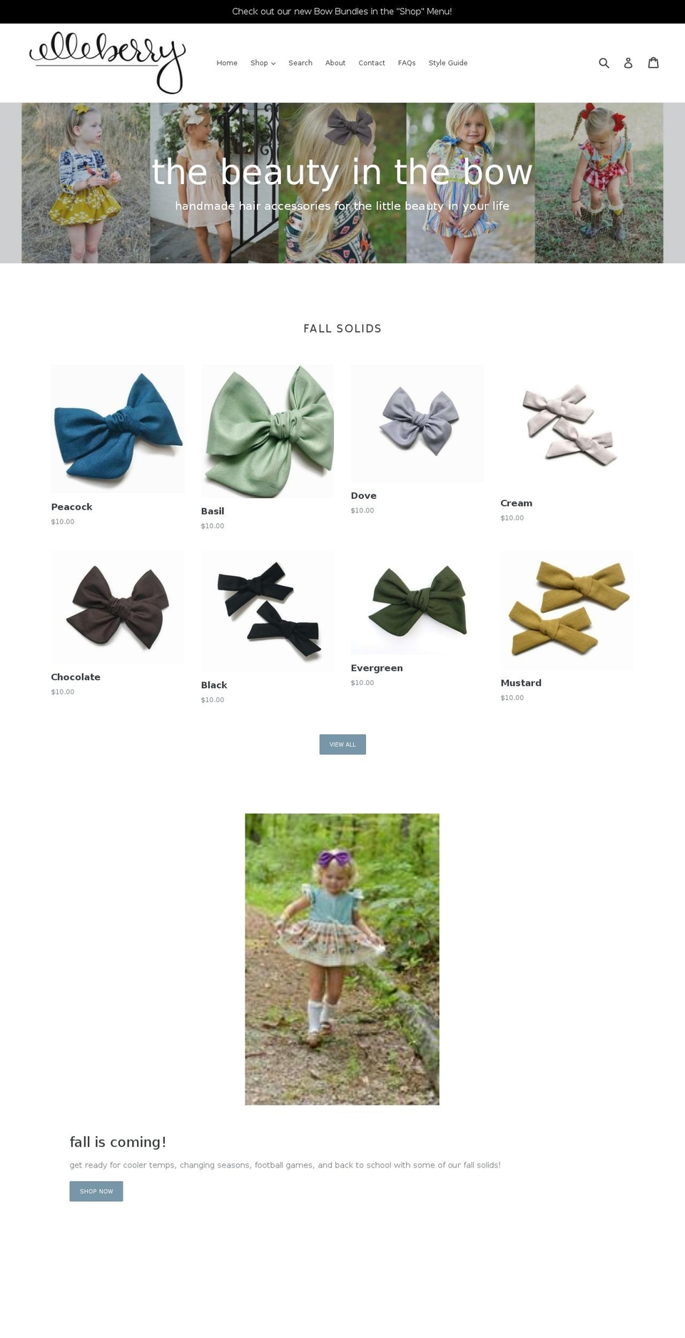 elleberrybaby.com shopify website screenshot