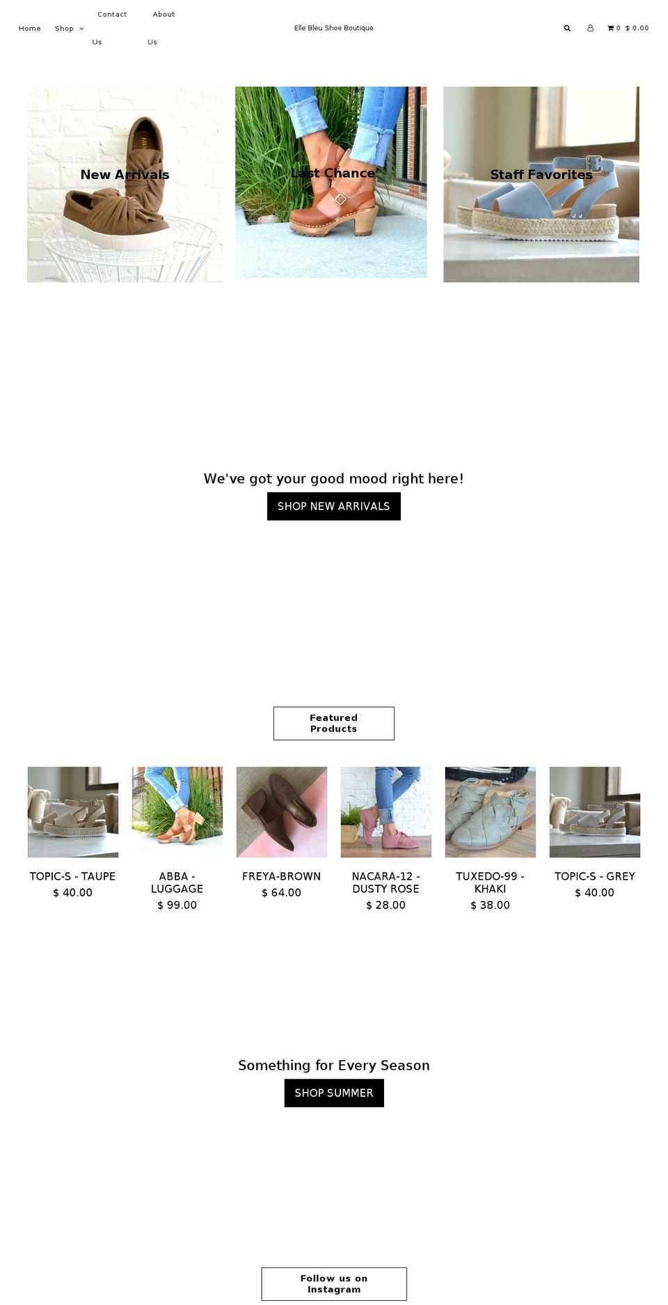 ellebleu.com shopify website screenshot