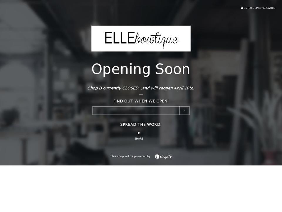 ellebowtique.com shopify website screenshot