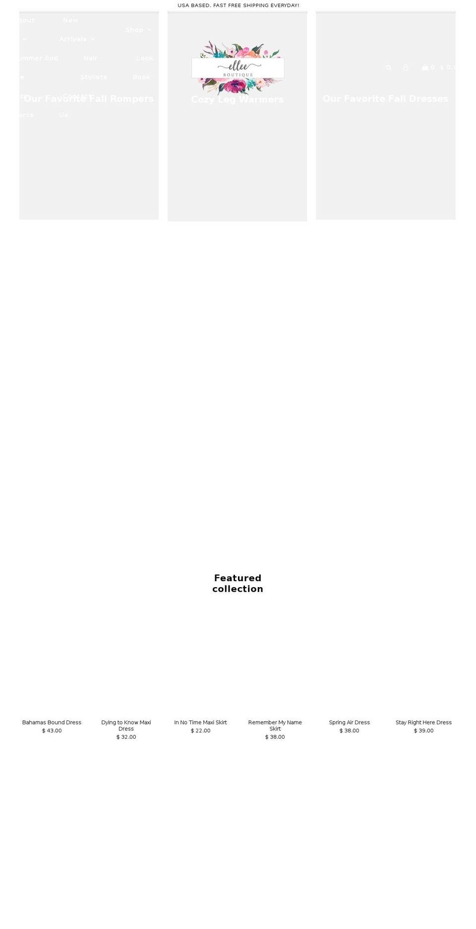 elleeboutique.com — Shopify storefront screenshot