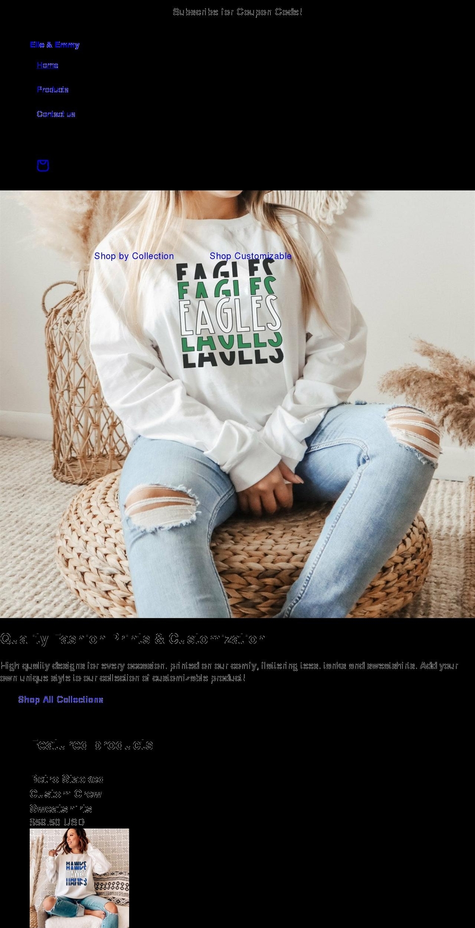elleemmy.com — Shopify storefront screenshot