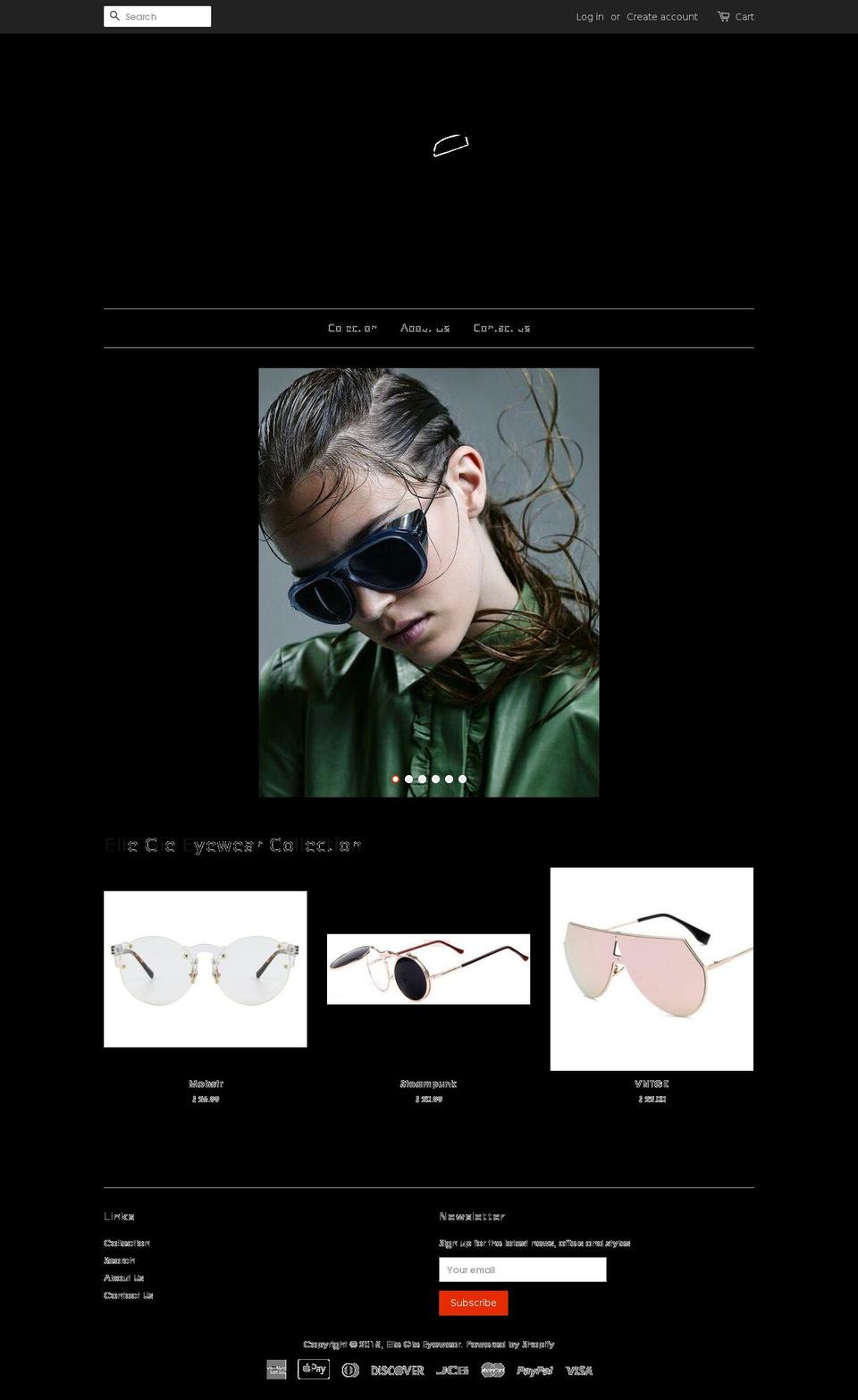 ellegieeyewear.com — Shopify storefront screenshot