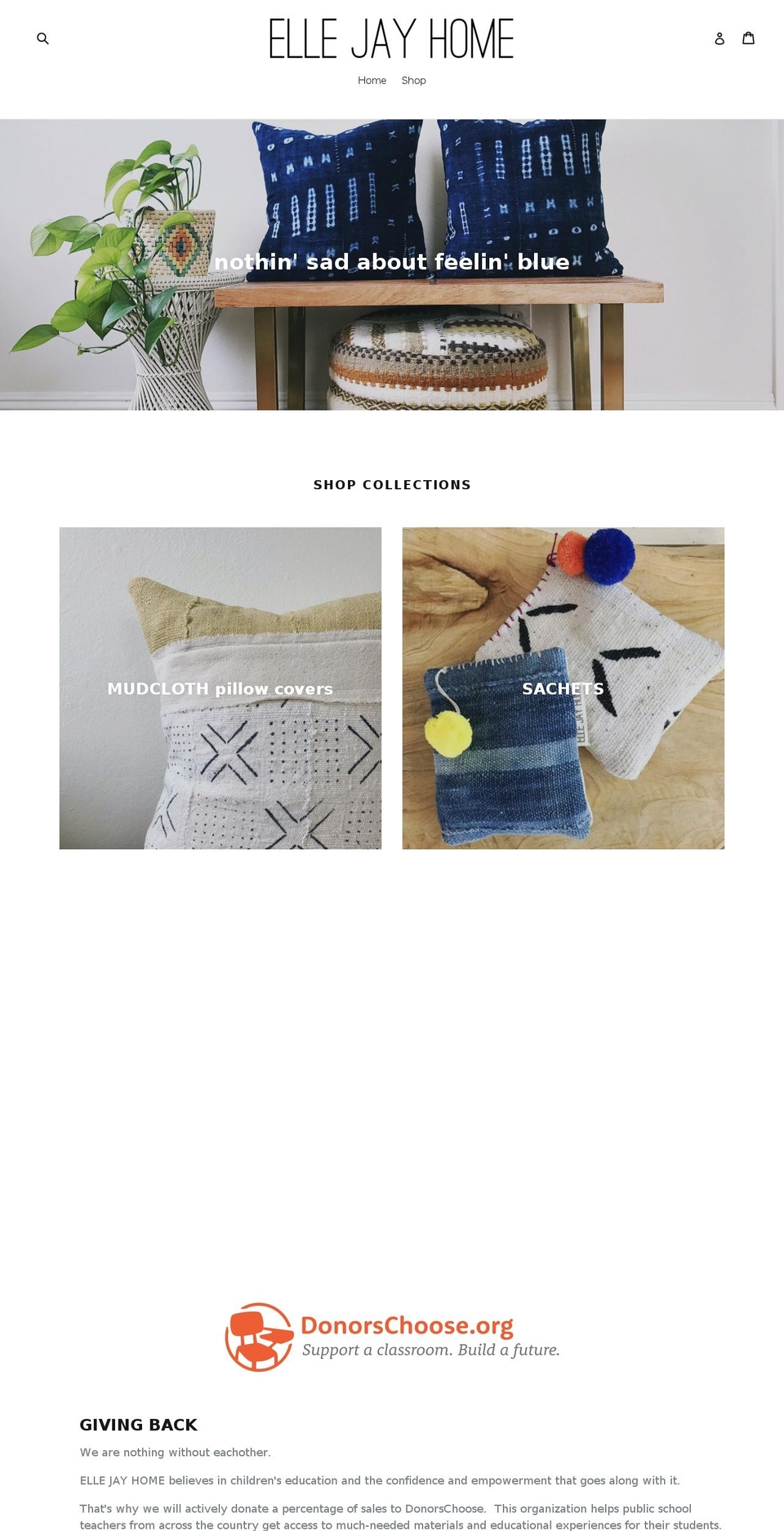 ellejayhome.com — Shopify storefront screenshot