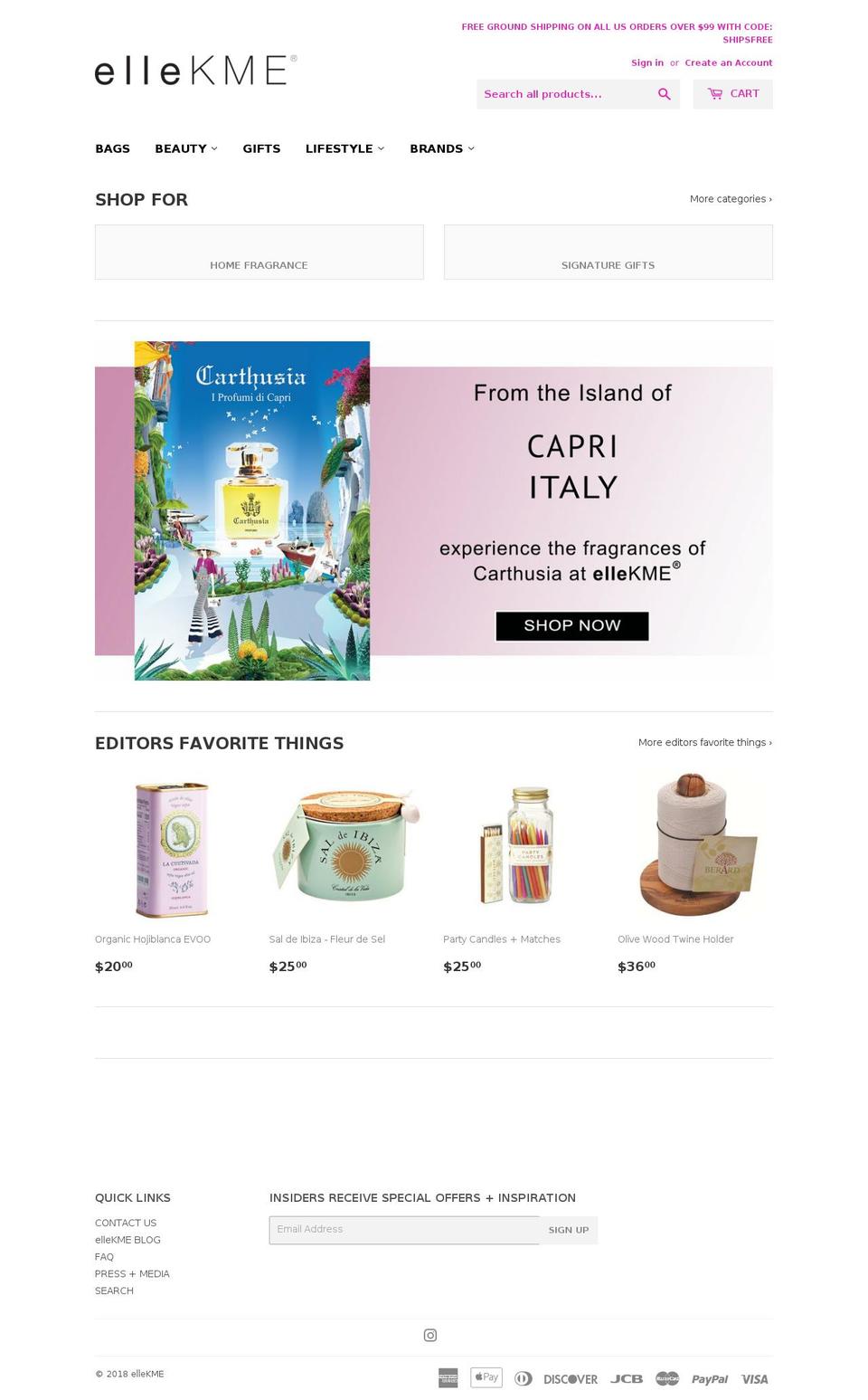 ellekme.com shopify website screenshot