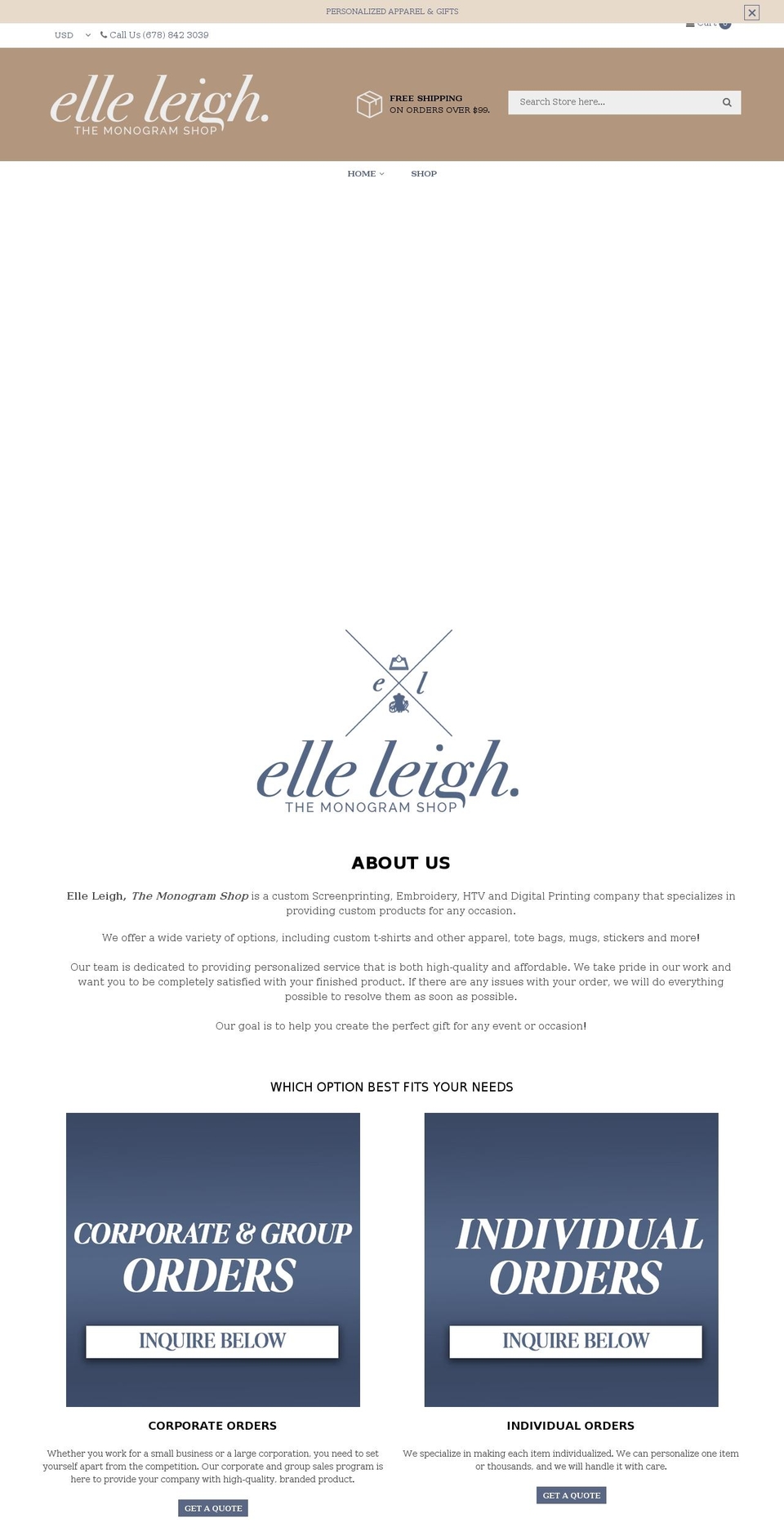 elleleightms.com shopify website screenshot