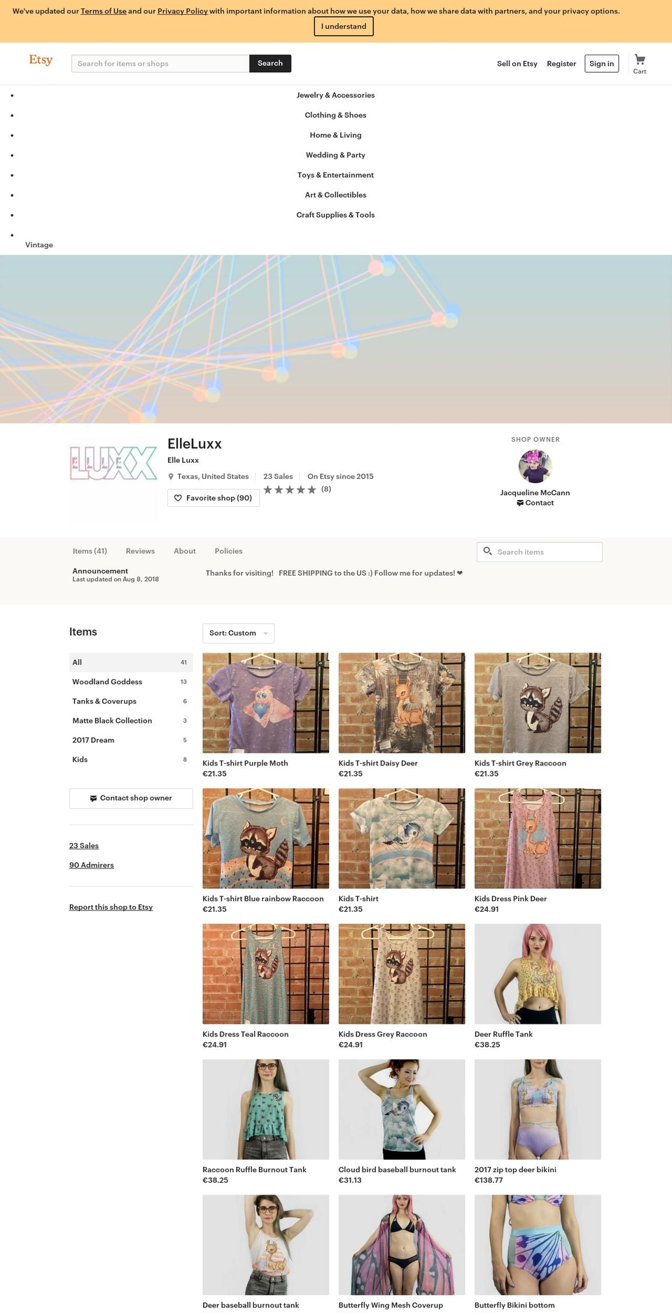 elleluxx.com — Shopify storefront screenshot