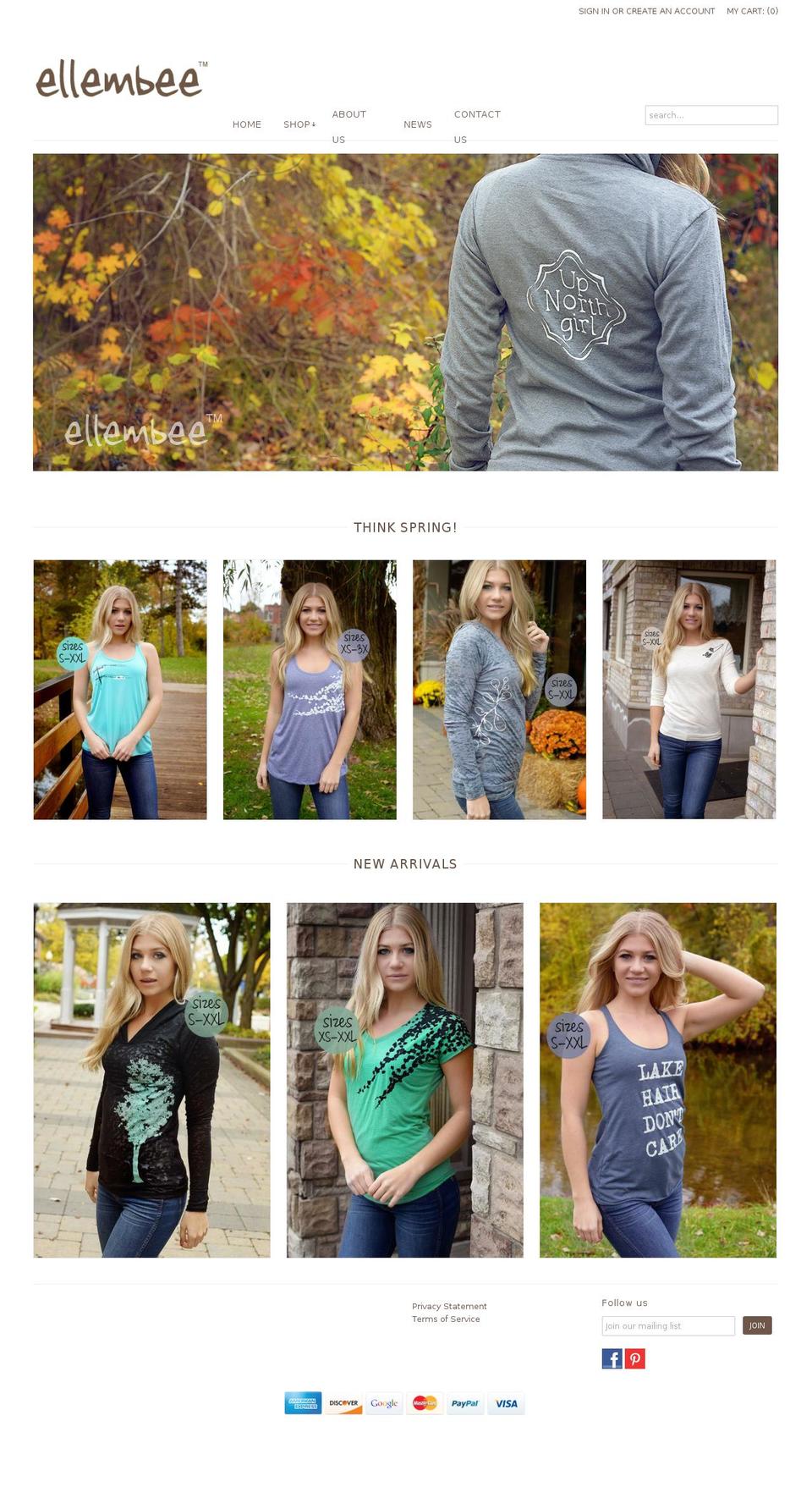 ellembee.com shopify website screenshot