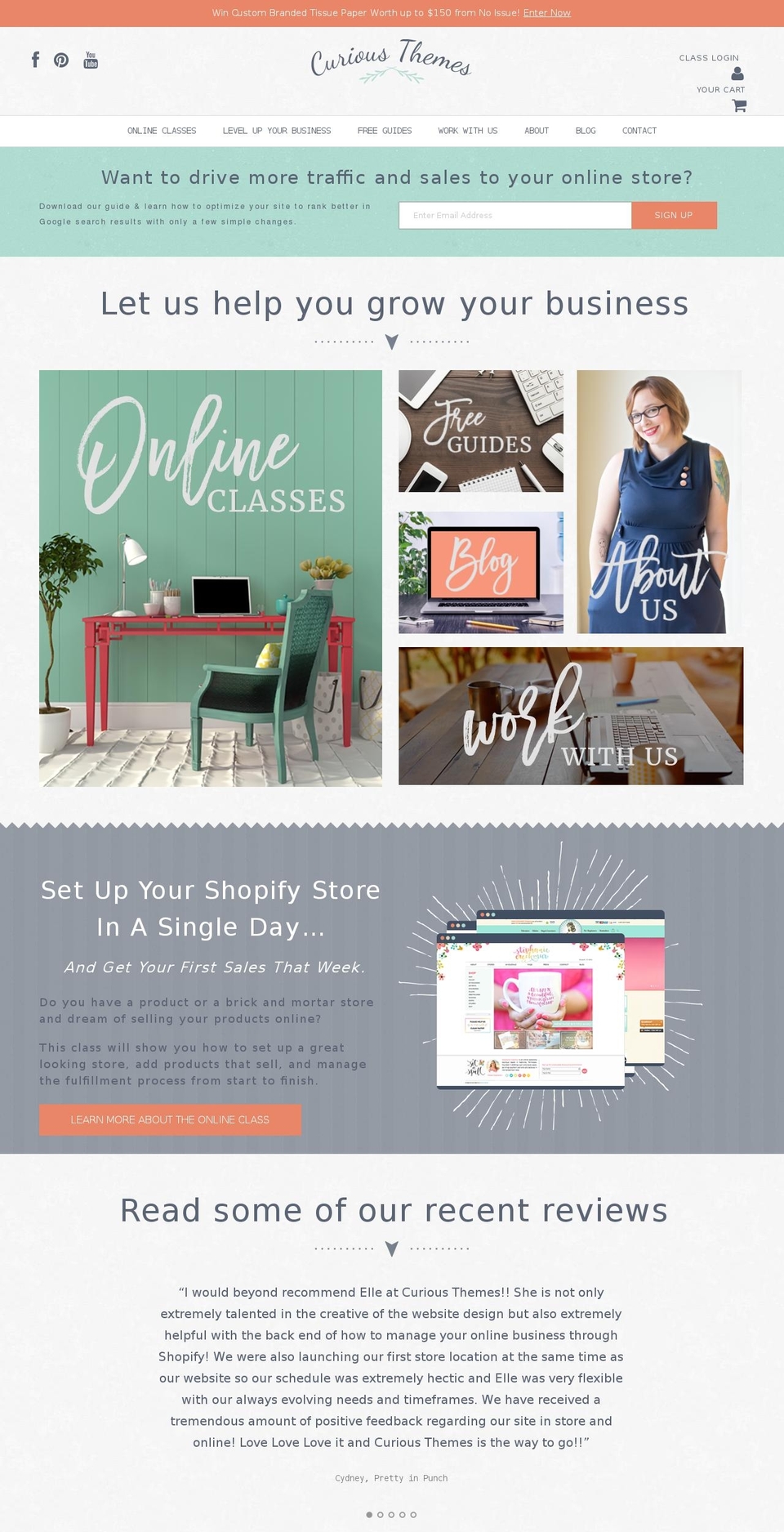 New Classes Site Design + Upsell Bundle Shopify theme site example ellemccanndesigns.com