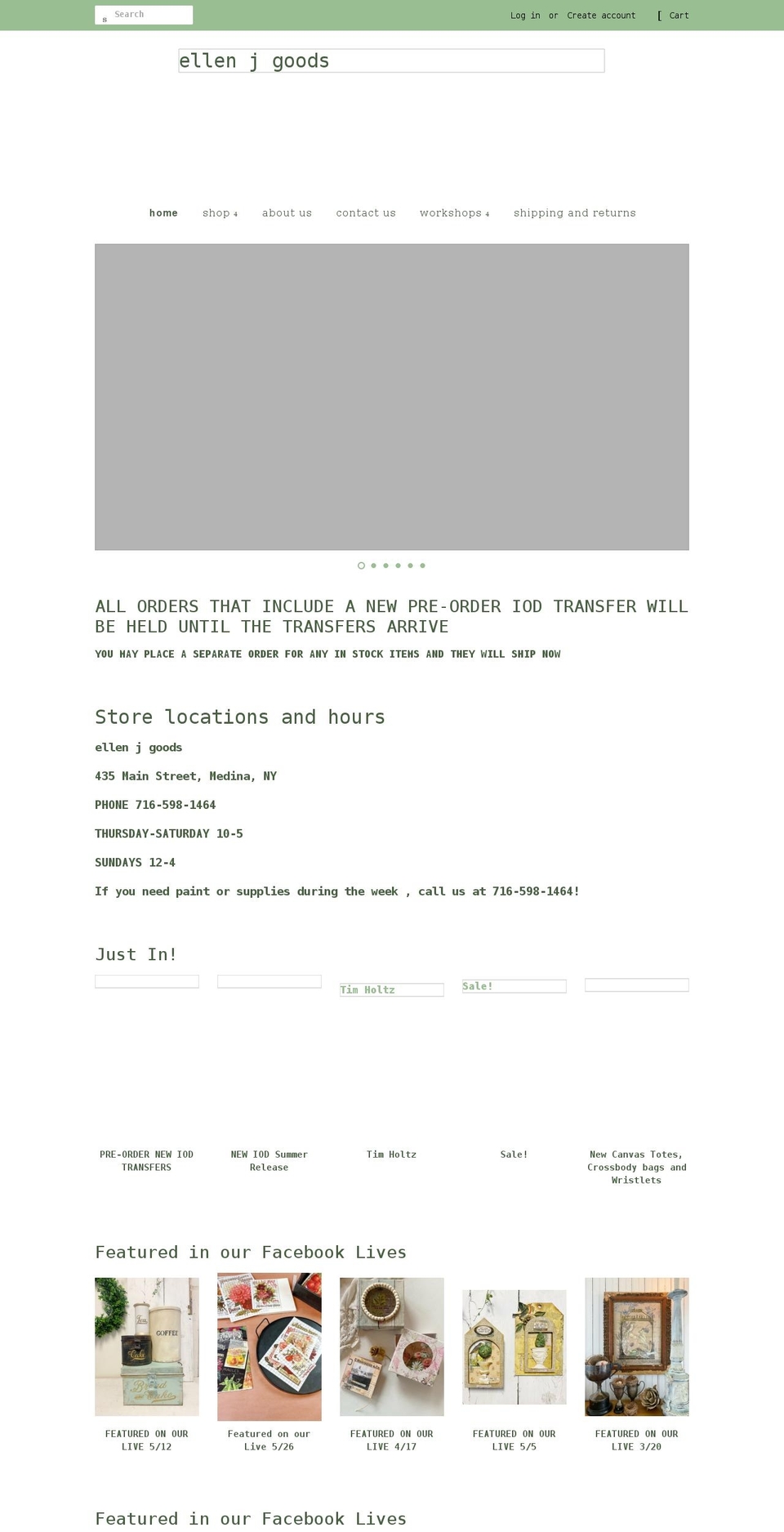 ellenjgoods.com shopify website screenshot