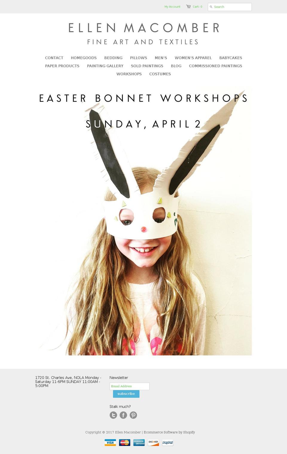 ellenmacomber.com shopify website screenshot