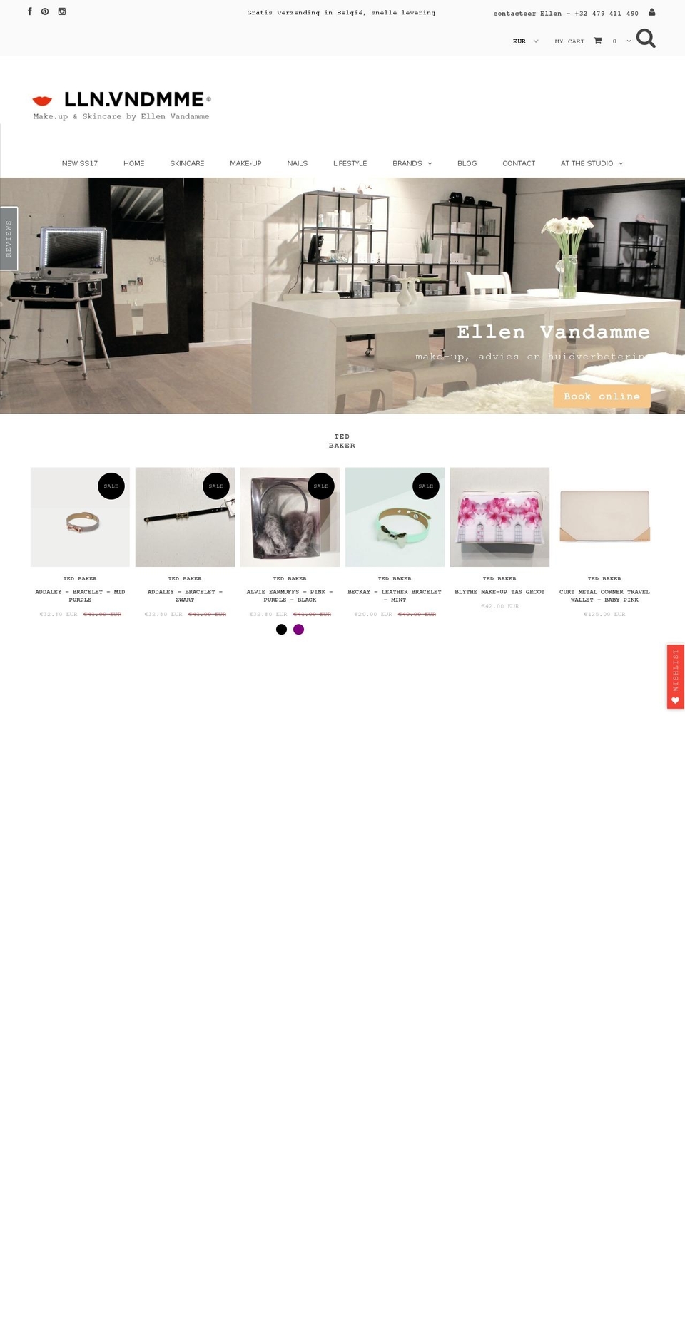 ellenvandamme.be shopify website screenshot