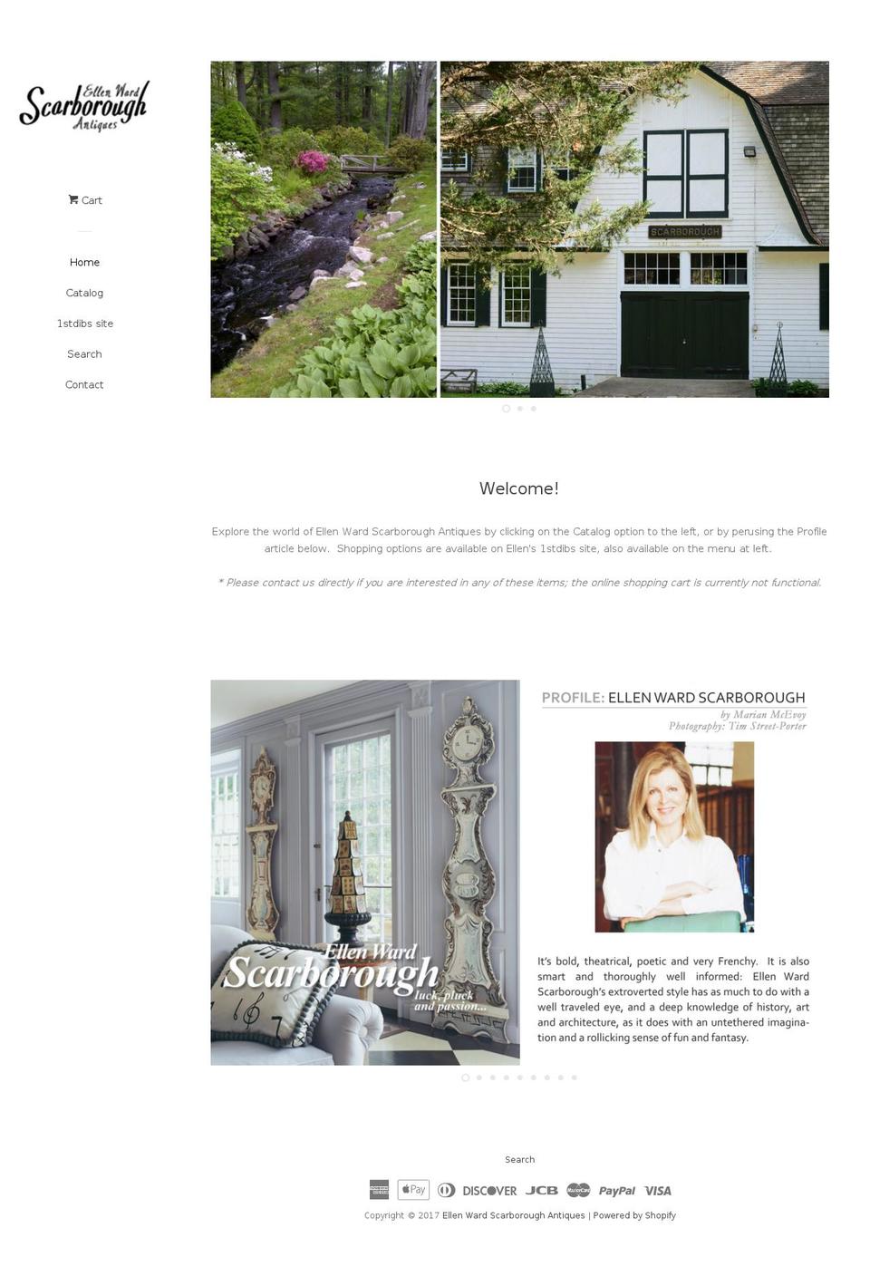 ellenwardscarboroughantiques.com shopify website screenshot