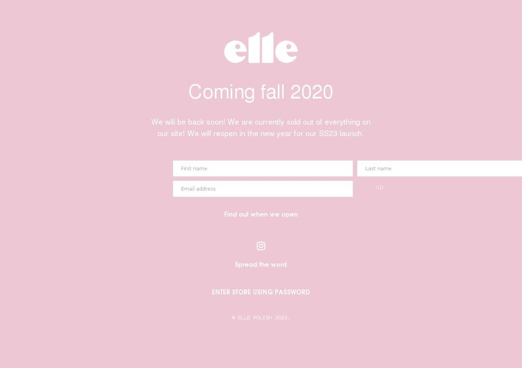 ellepolish.com shopify website screenshot