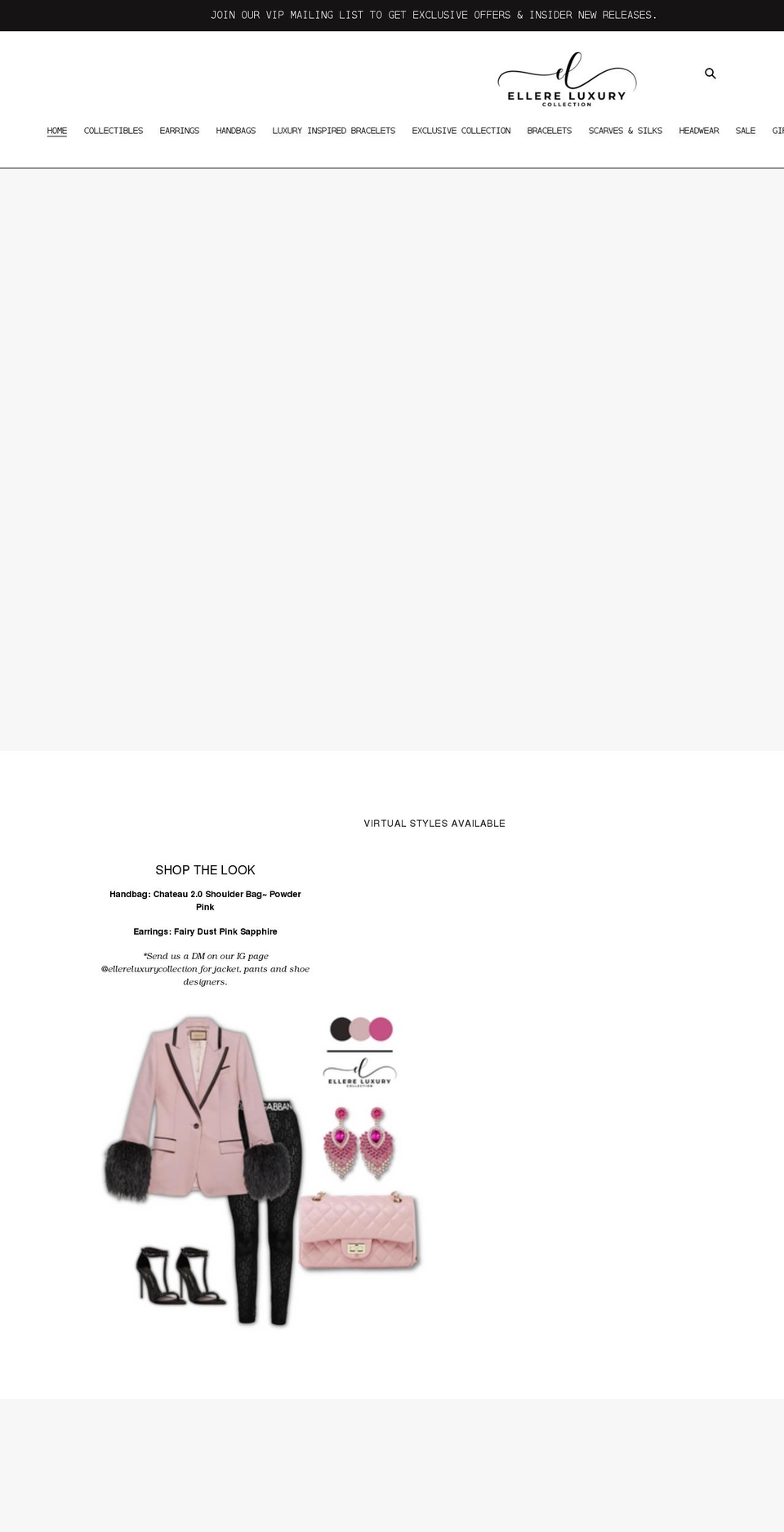 ellereluxurycollection.com shopify website screenshot