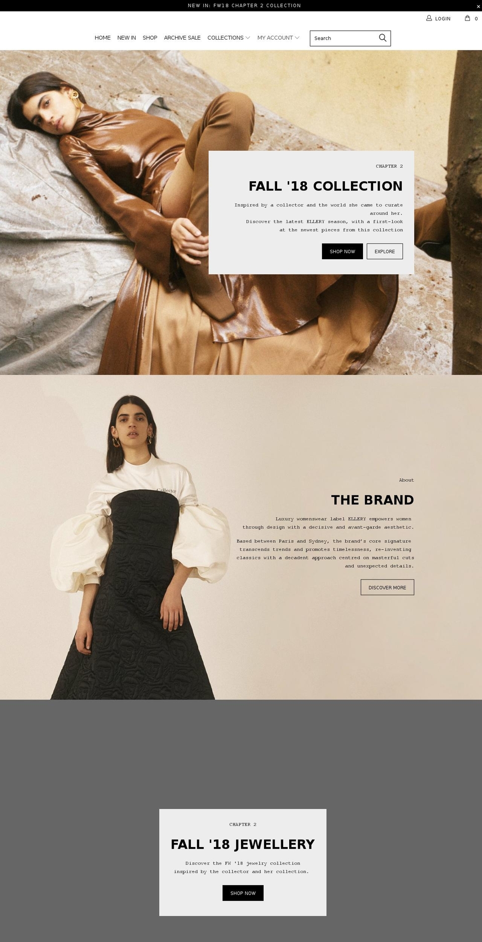 ellery.com shopify website screenshot