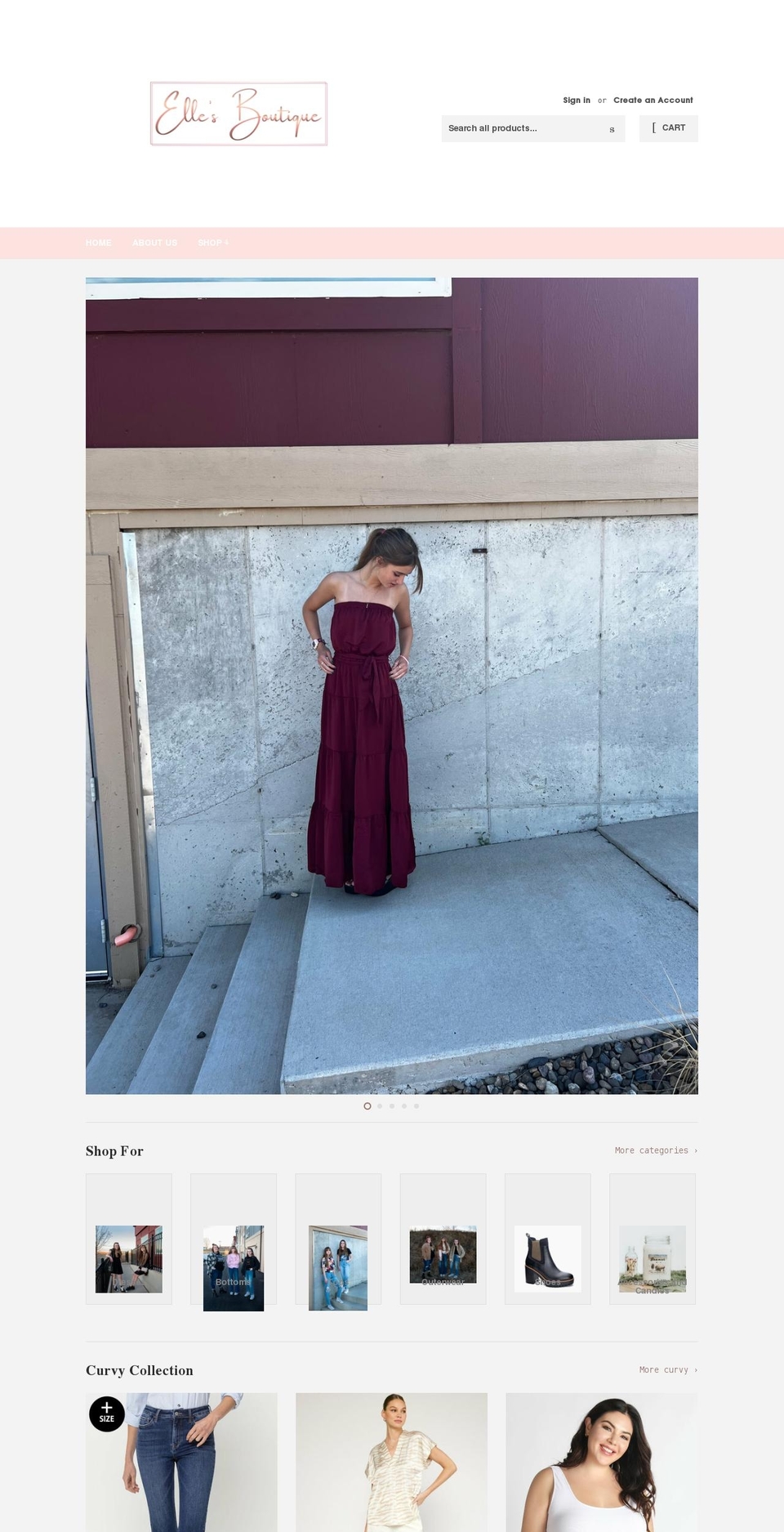 ellesboutiquellc.com shopify website screenshot