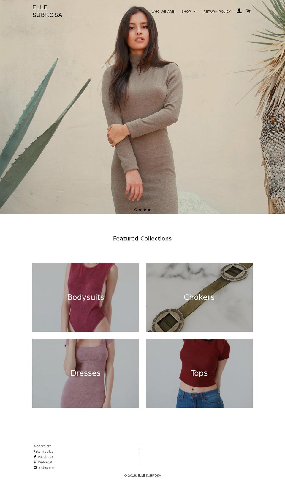 ellesubrosa.com — Shopify storefront screenshot