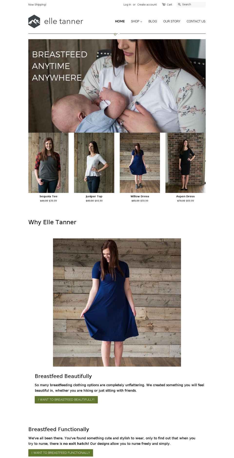 elletanner.com shopify website screenshot