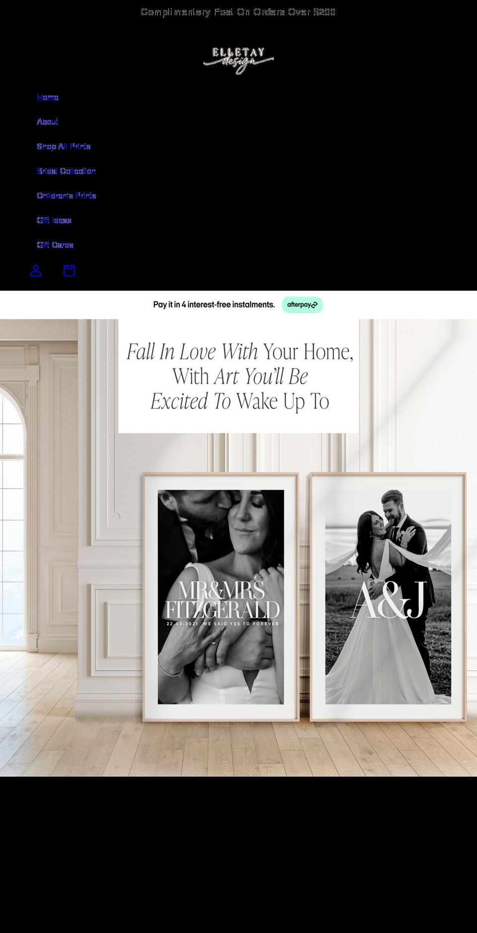 elletaydesign.com shopify website screenshot