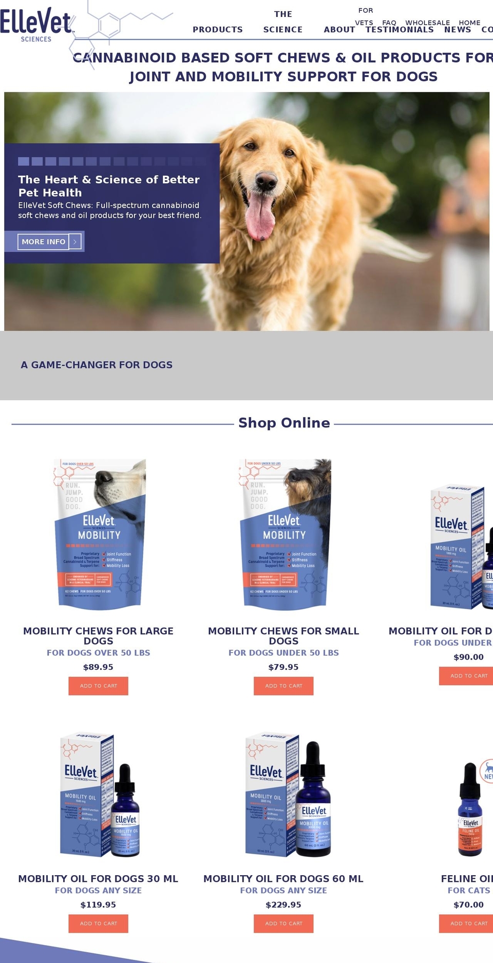 ellevetsciences.com — Shopify storefront screenshot
