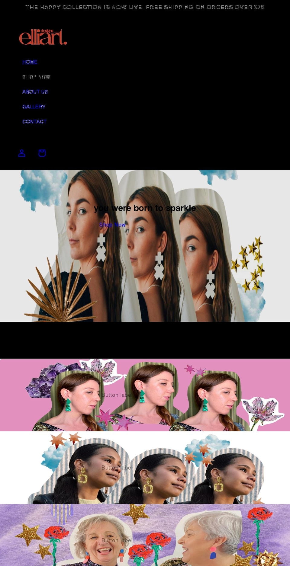 elliartdesigns.com shopify website screenshot