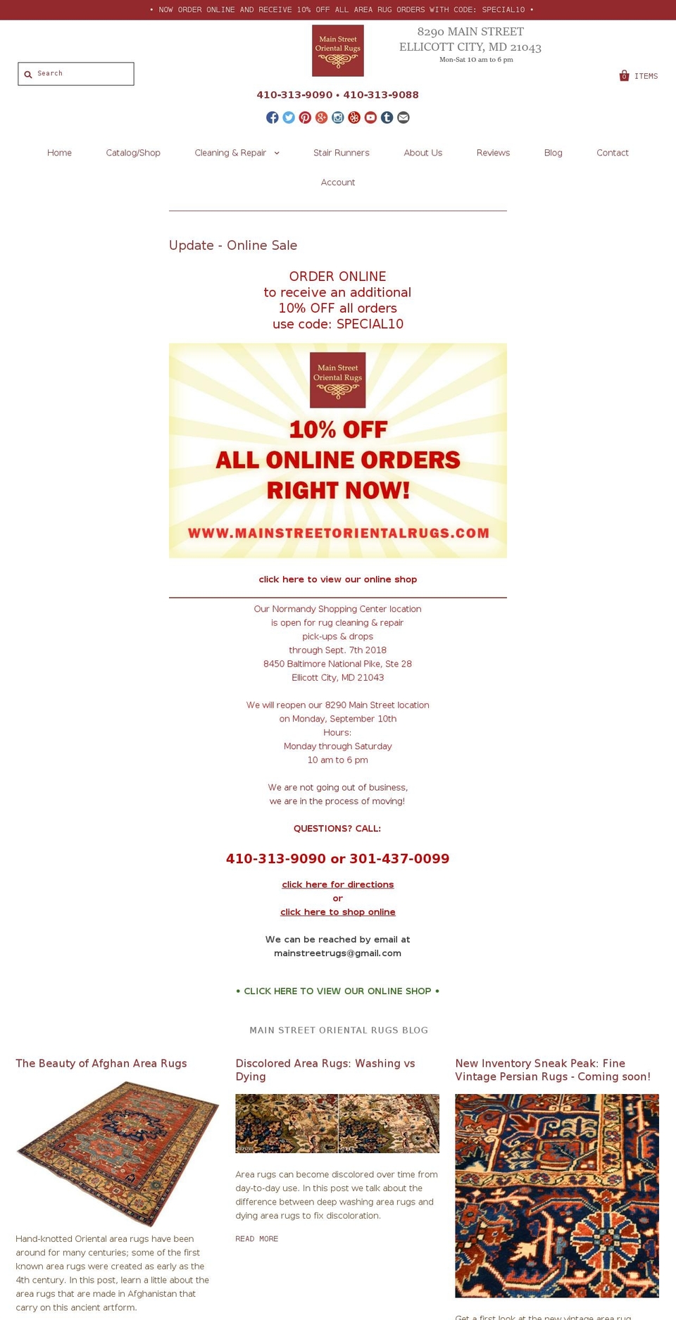 ellicottcityorientalrugs.com — Shopify storefront screenshot
