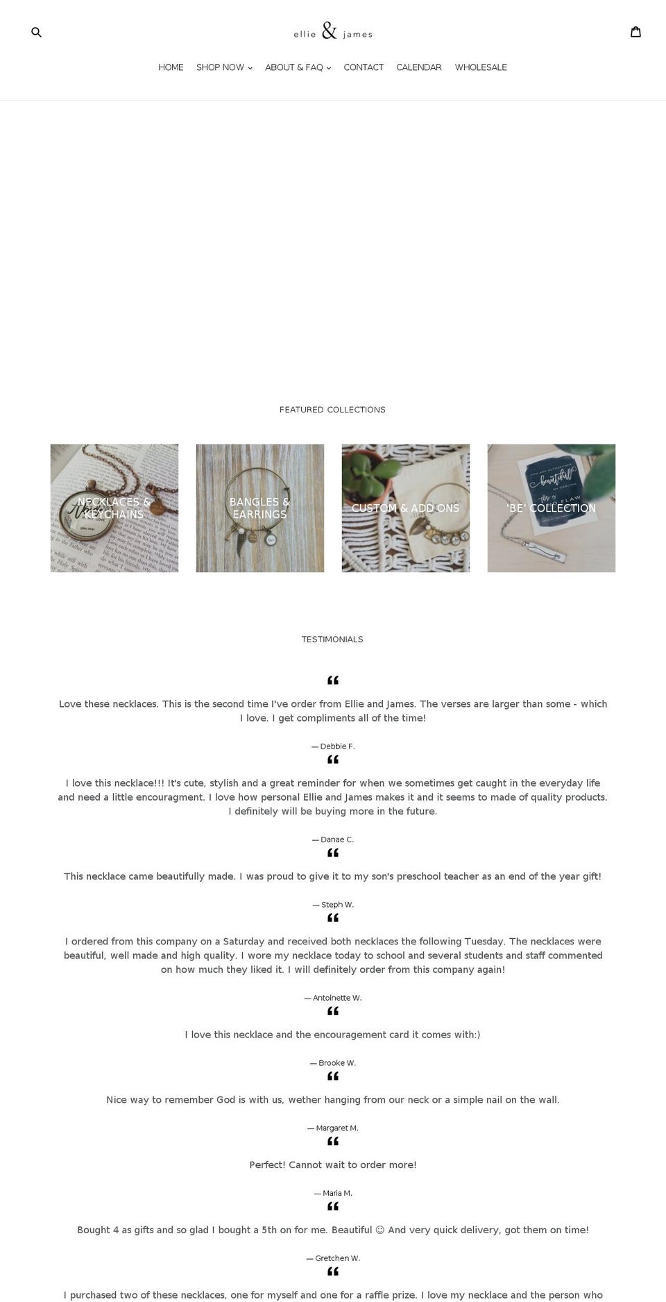 ellieandjames.com — Shopify storefront screenshot
