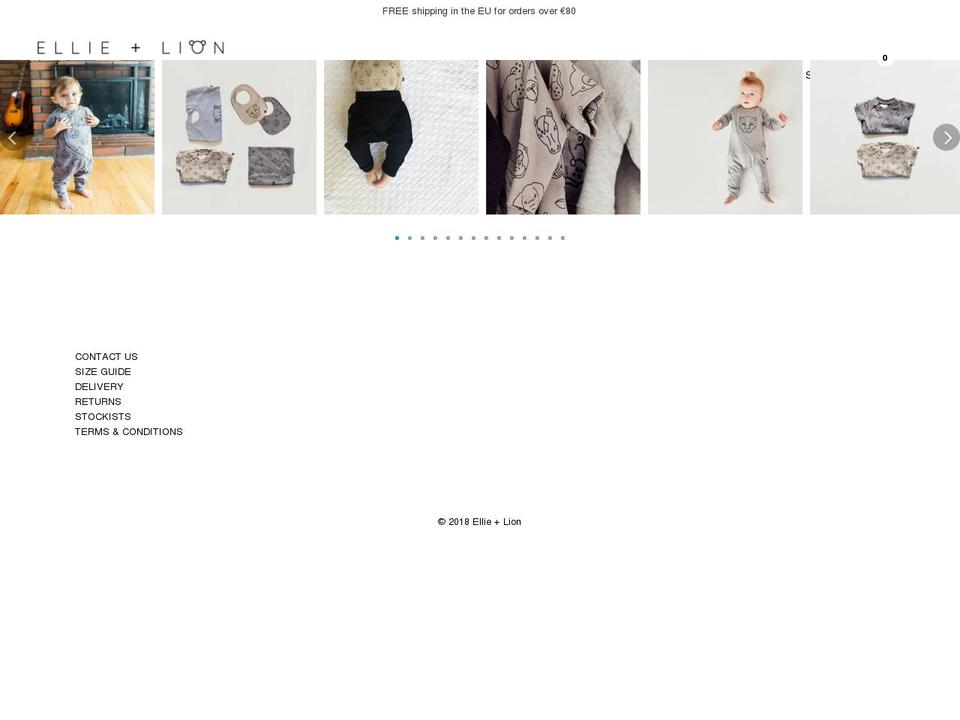 ellieandlion.com shopify website screenshot