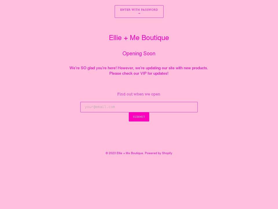 ellieandmeboutique.com — Shopify storefront screenshot