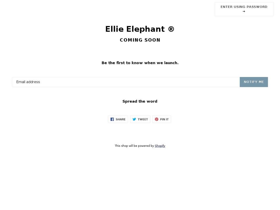 ellieelephant.com — Shopify storefront screenshot