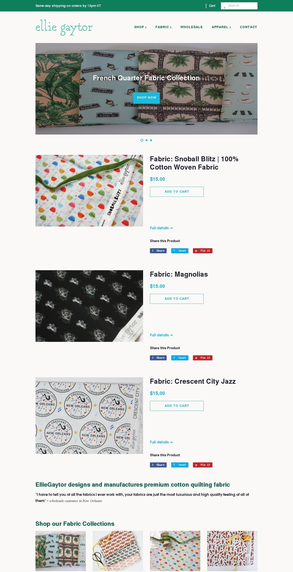 elliegaytor.com shopify website screenshot