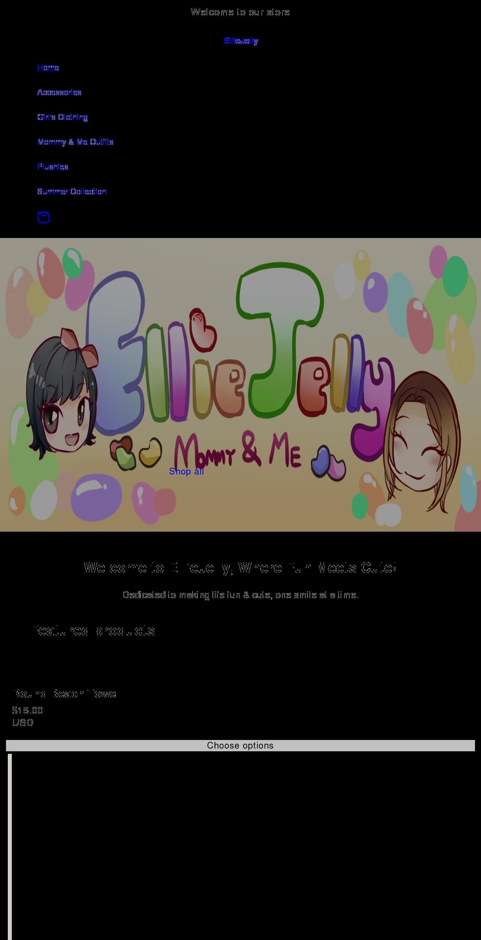 elliejelly.com shopify website screenshot
