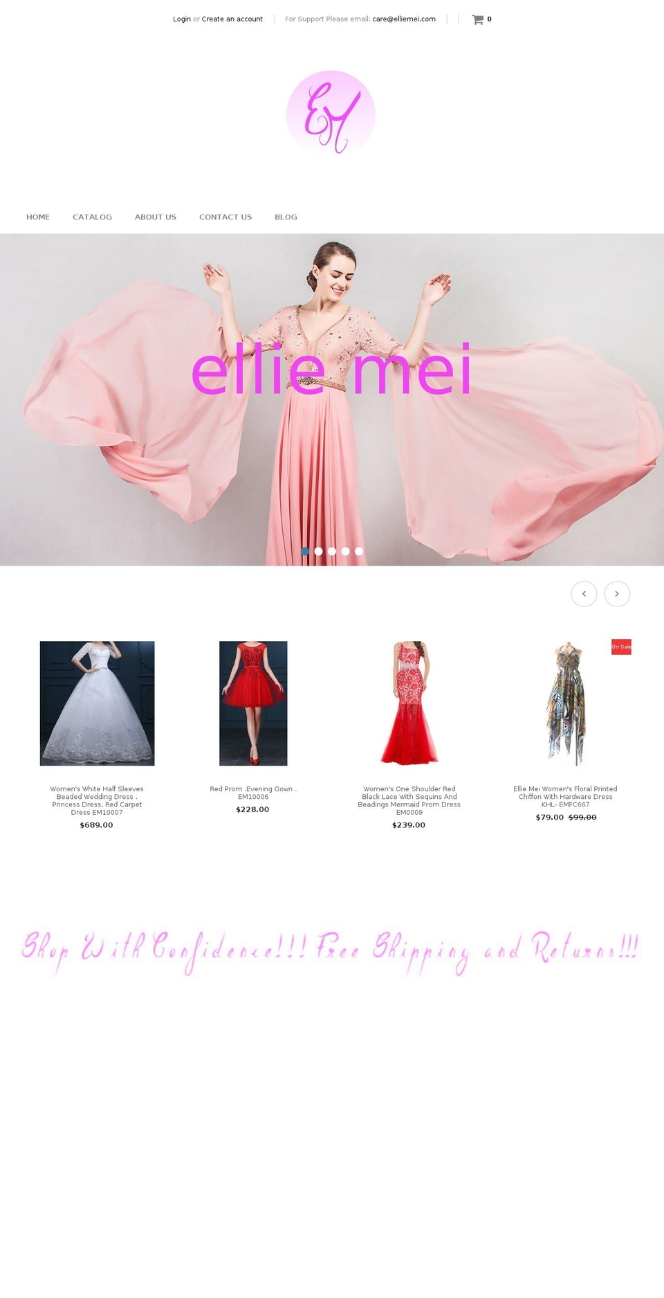 elliemei.com shopify website screenshot