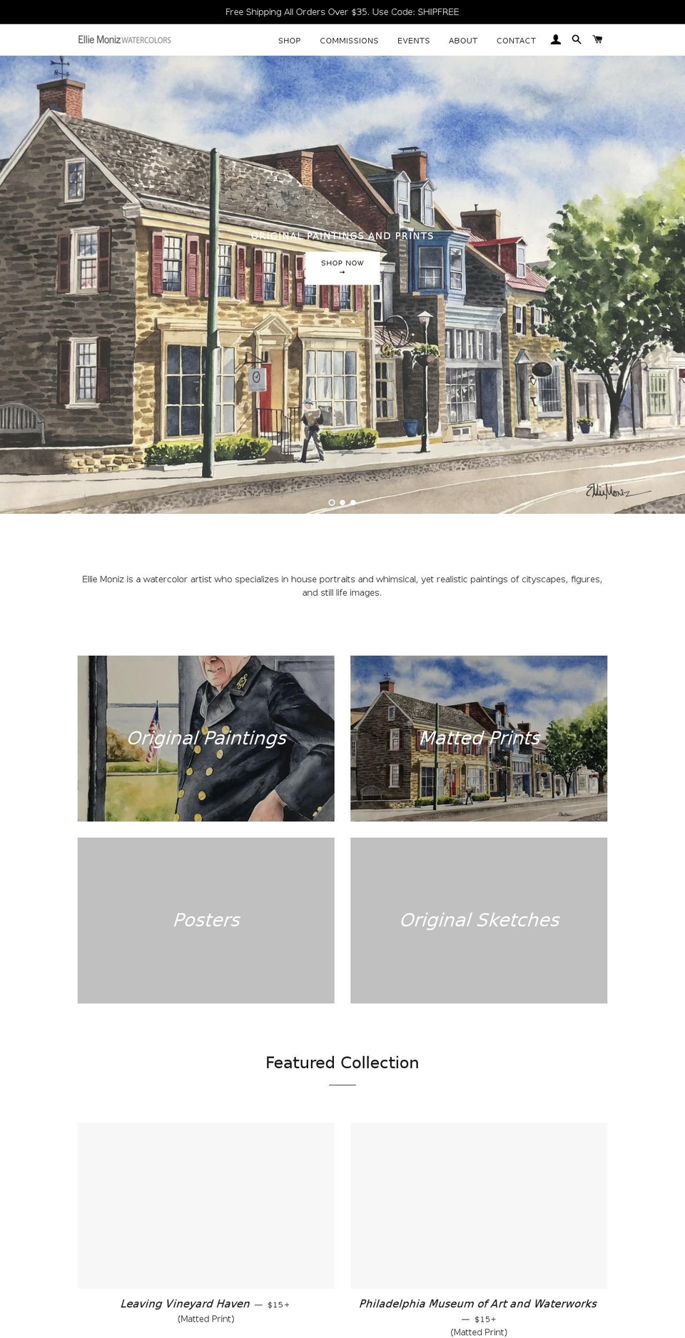 elliemoniz.com shopify website screenshot