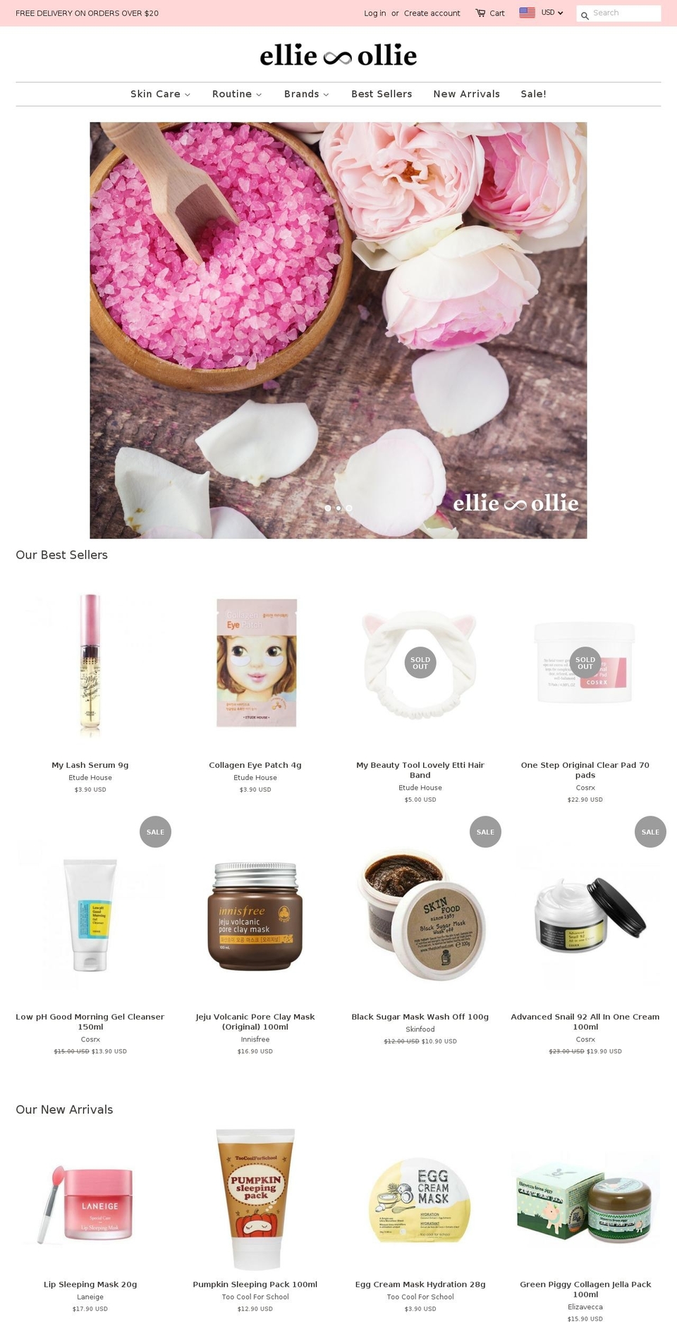 ellieollie.com — Shopify storefront screenshot