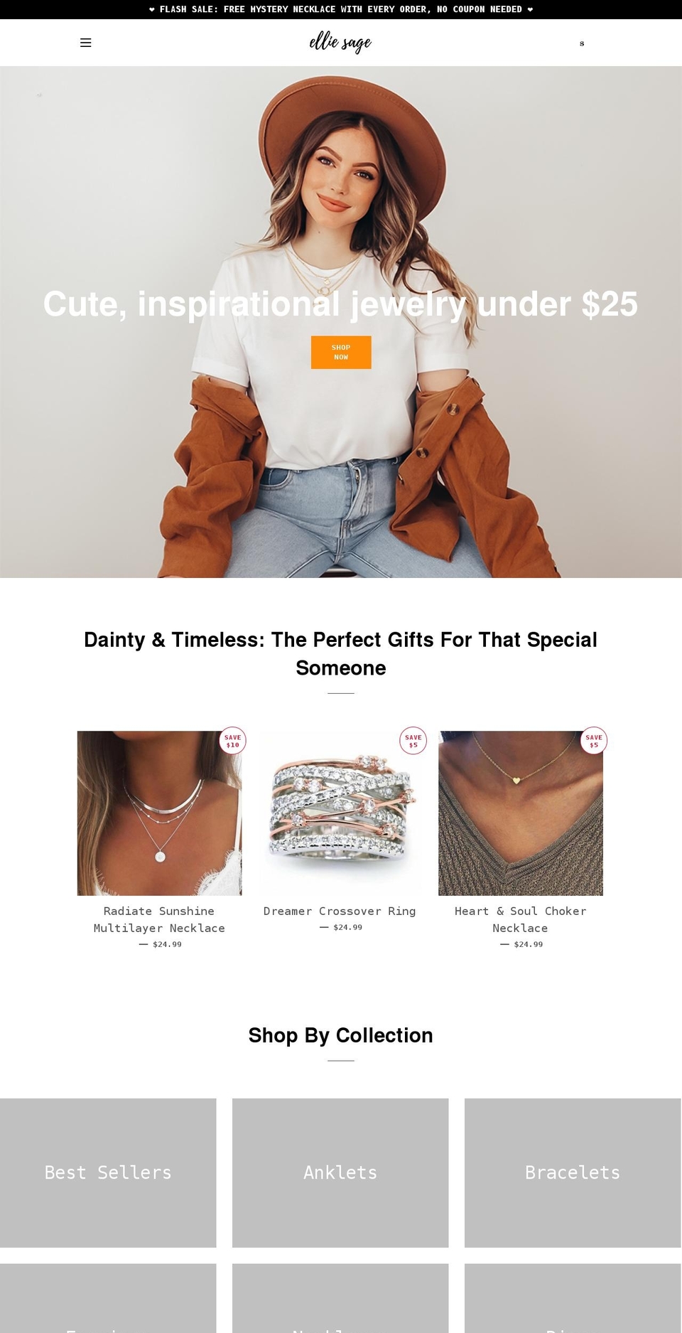 elliesage.com shopify website screenshot