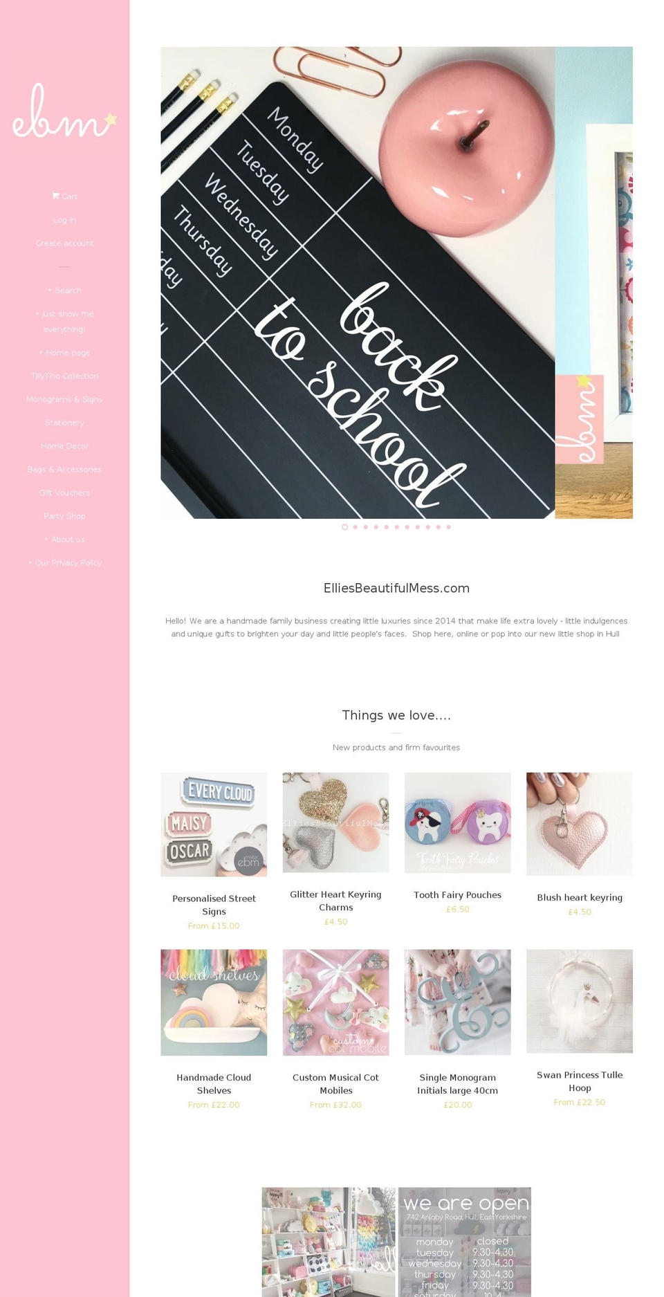 elliesbeautifulmess.com shopify website screenshot