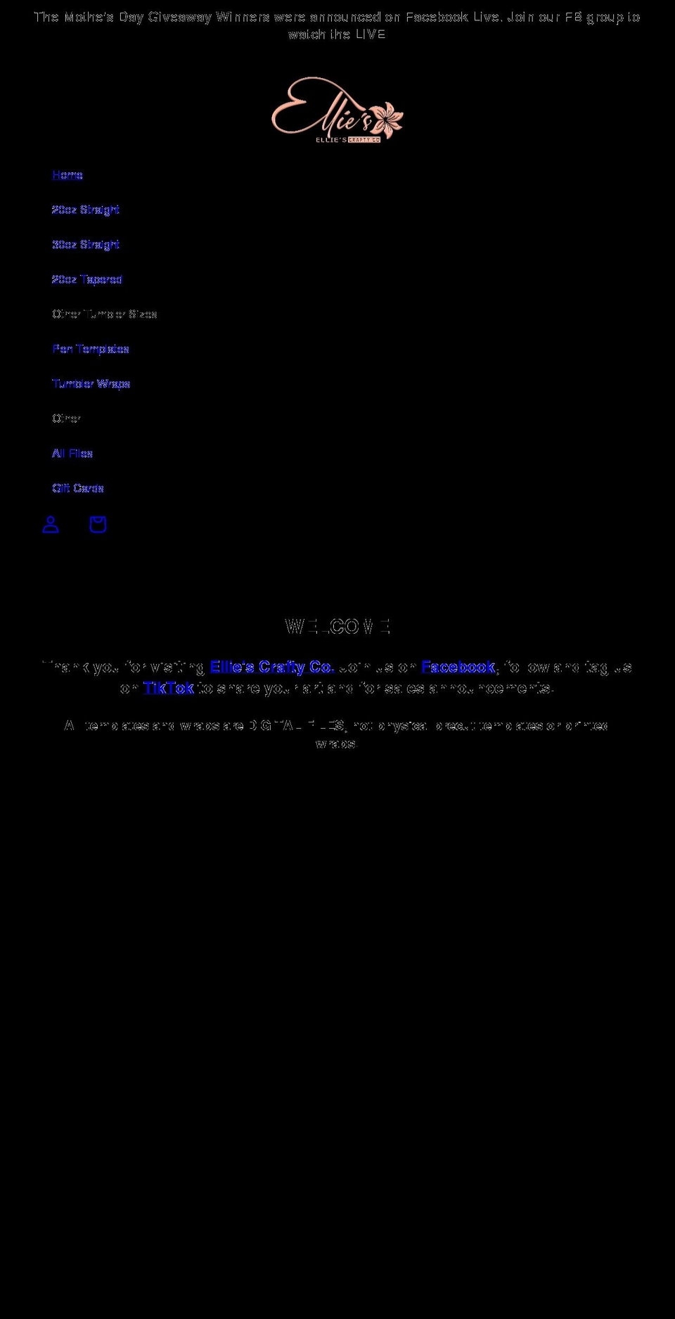 elliescraftyco.com shopify website screenshot