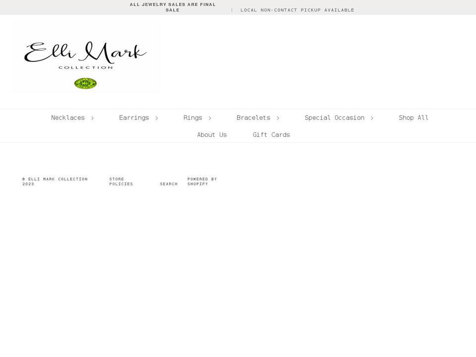 ellimarkcollection.com shopify website screenshot