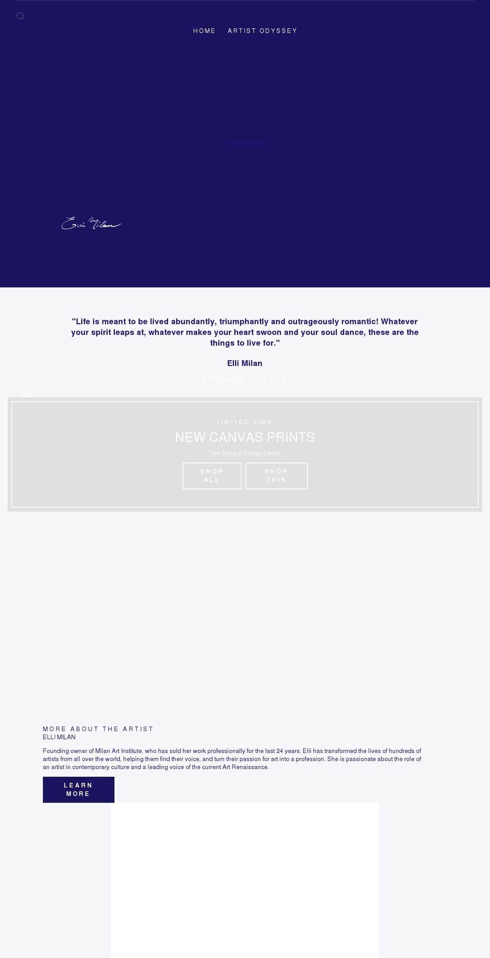 ellimilan.com shopify website screenshot