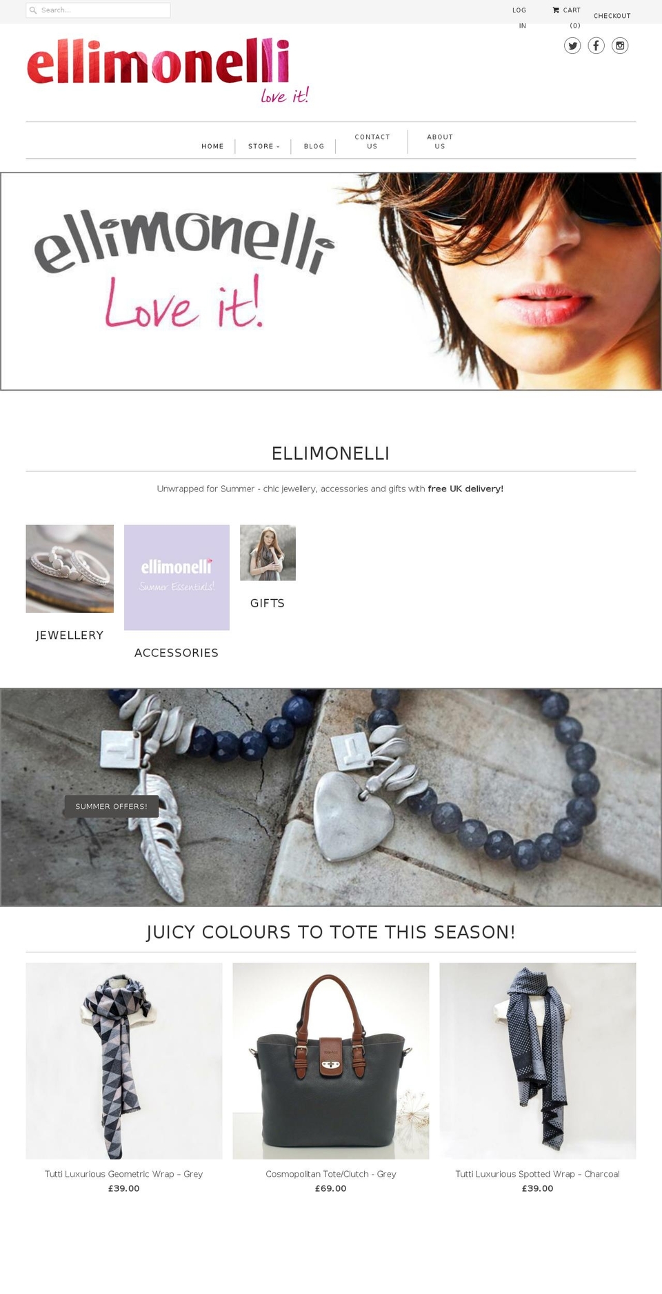 ellimonelli.com — Shopify storefront screenshot